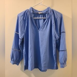LOFT Blue Women's Blouse with Sleeve Details